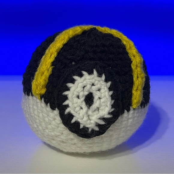 Handmade Crocheted Pokemon Ultra Ball Stuffed Toy Decoration - Picture 1 of 4